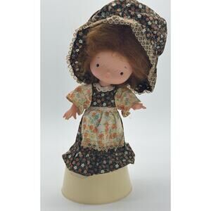 VTG Holly Hobbie Rotating Music Box Doll Sankyo Japan Working Wind Up 1970s 11”